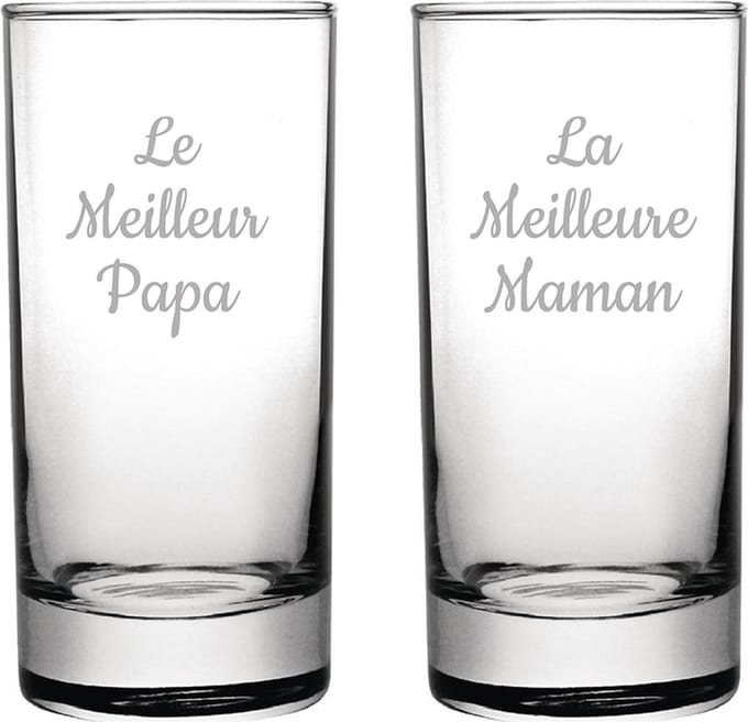Longdrinkglas gegraveerd - 28,5cl - Le Meilleur Papa & La Meilleure Maman