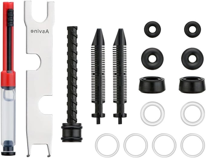 Complete set voor het repareren van vulpennen: O-ringen, pakkingen, pistonstang en vet accessoires