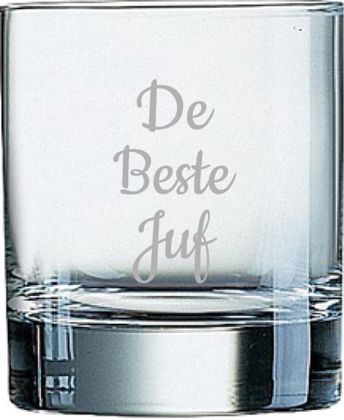 Gegraveerde Whiskeyglas 20cl De Beste Juf