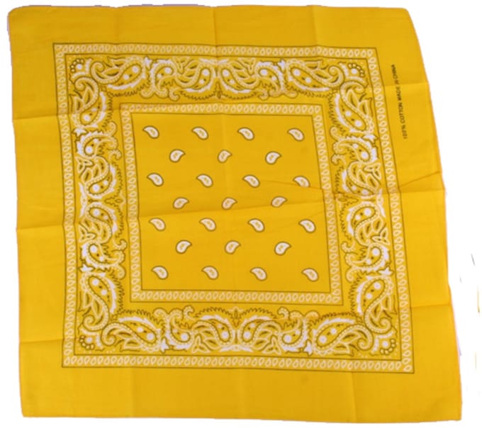 Zakdoek - Bandana - Geel - 54 x 54 Cm - Een Stuk