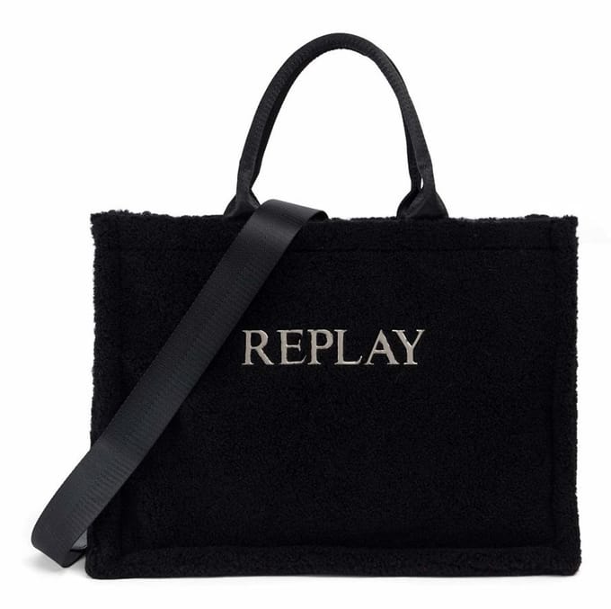 REPLAY schoudertas shopper Shoulder Bag Black zwart