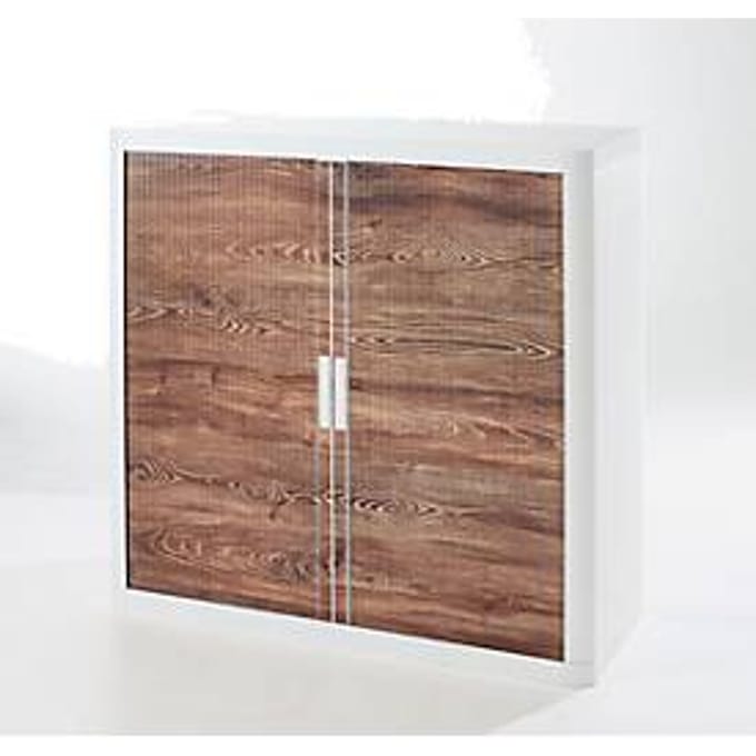 Roldeurkast, roldeuren eiken vintage, hoogte 1040 mm
