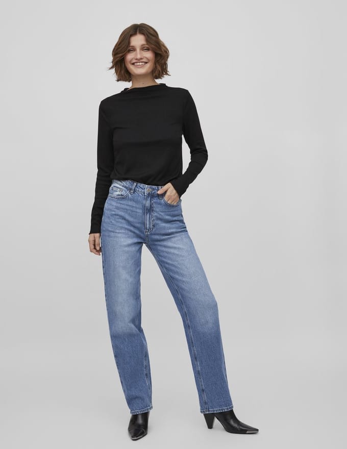 VILA Straight fit jeans VIKELLY high-waist