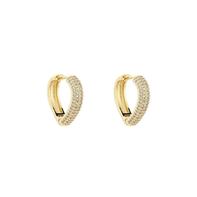 Goldplated oorbellen - Goud met zirkonia stenen