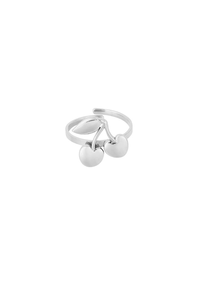 Bague Cherry argenté - Ring - kersen - moederdag - cadeau