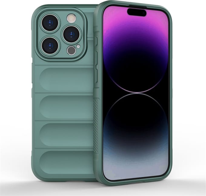 MobyDefend Hoesje - Geschikt voor iPhone 15 Pro - TPU Gripcase - Groen