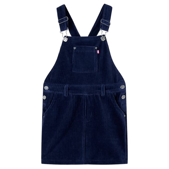vidaXL - Kindertuinjurk - 92 - ribfluweel - marineblauw