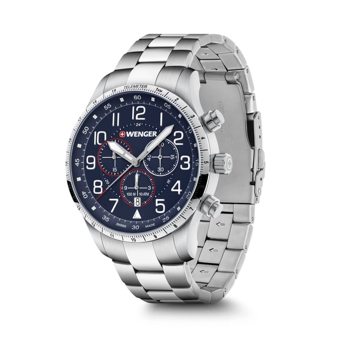 Wenger ATTITUDE CHRONO 01.1543.118 Heren Quartz zilver