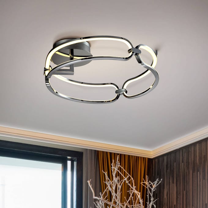 Schuller Valencia LED plafondlamp Colette, 3-lamps, chroom