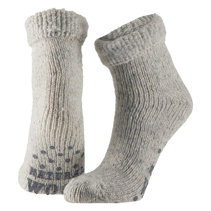 Wollen Kinder Huissokken - Anti slip - Grijs / 31/34