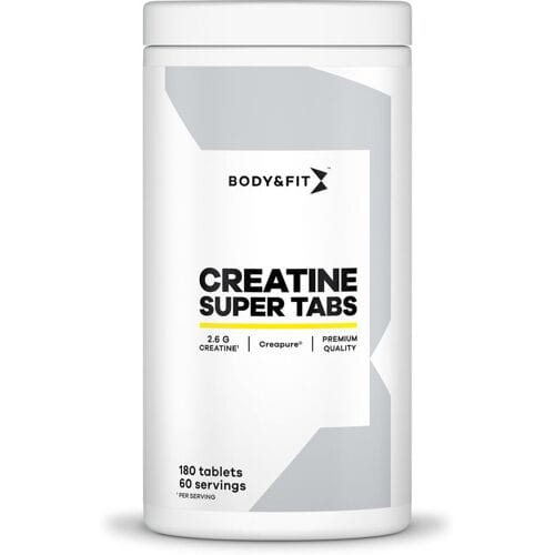 Body & Fit Creatine CreaPure® Super Tabs - Creatine Monohydraat - Creatine Capsules - 180 Tabletten - 1 Pot