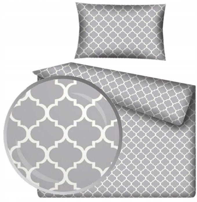 Kinderbeddengoed 90x120 cm - Grijs Marokko Patroon Katoen