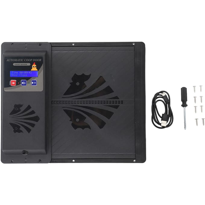 Automatische Kippenhokdeur USB Horizontale Opening Automatische Kippenhokdeuropener met Timer zwart