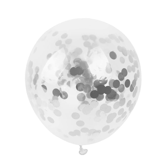 Zilveren Confetti Ballonnen (10 stuks / 46 CM)