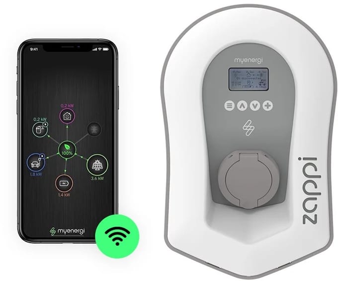 ZAPPI 222UW laadpaal - 3-fasen Type 2 met socket - LET OP ! V2.0 zonder hub