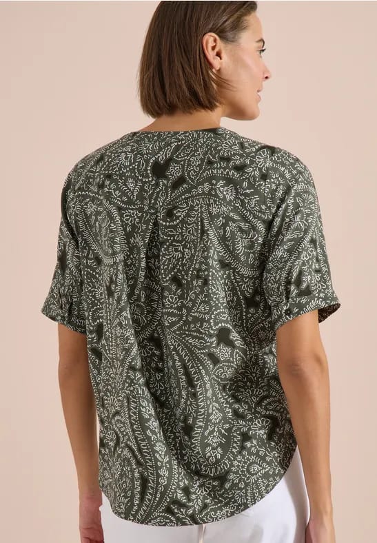 Blouse met korte mouwen en paisleyprint