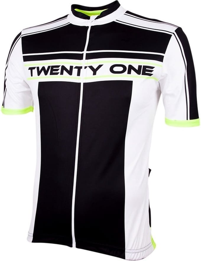 Wielershirt 21 Virages Twenty One zwart Fluo Geel-M