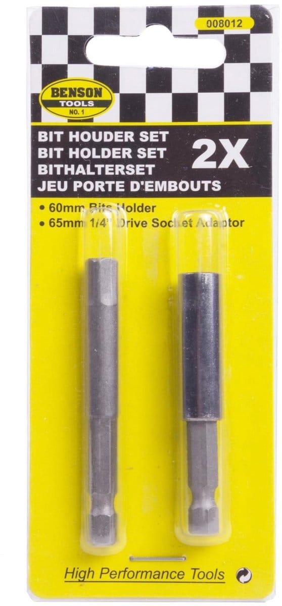 Benson Universele bithouder en dophouder - 1/4 inch - 60 mm en 65 mm - Per paar verpakt