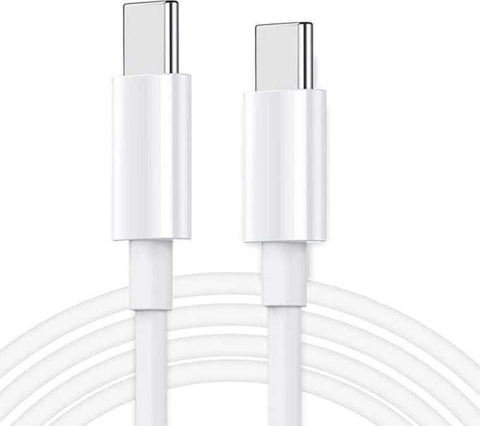 USB-C naar USB-C - 120W 5A - 1 Meter - Snelle oplader en data kabel adapter - geschikt voor laptop, telefoons, tablets etc. - Snellader - wit