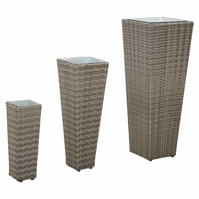 vidaXL Tuinset 3 st 30 x 30 x 80 cm Metaal