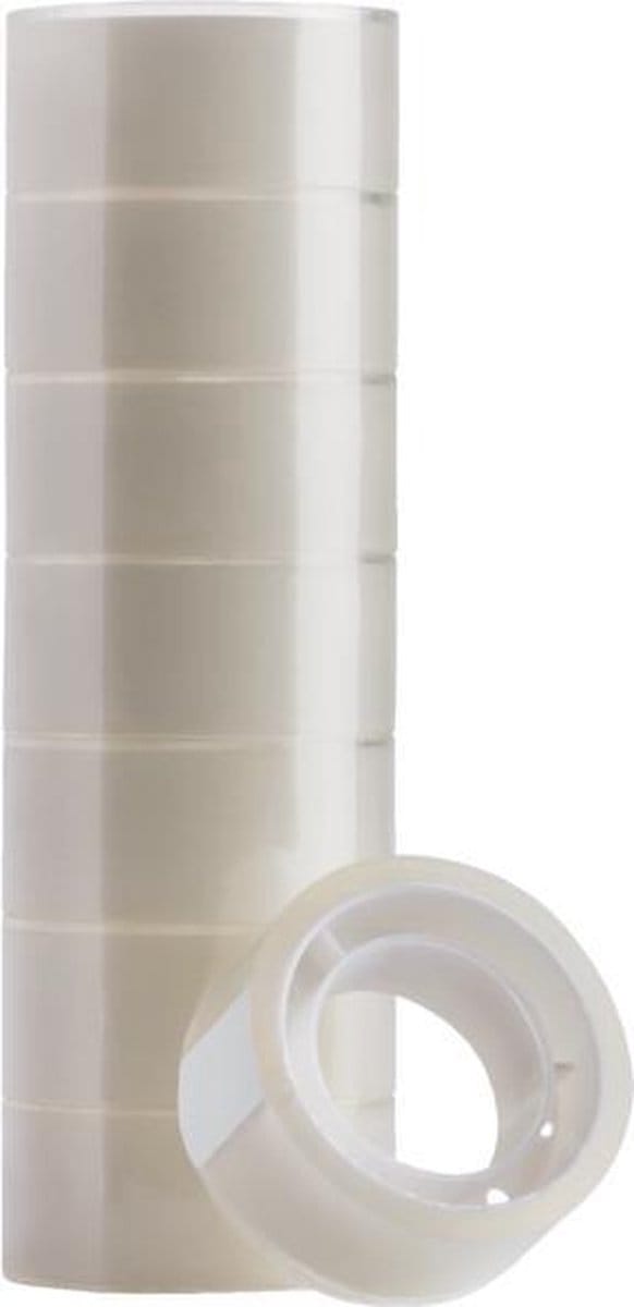 Plakband Quantore 19mmx10m transparant | 8 stuks