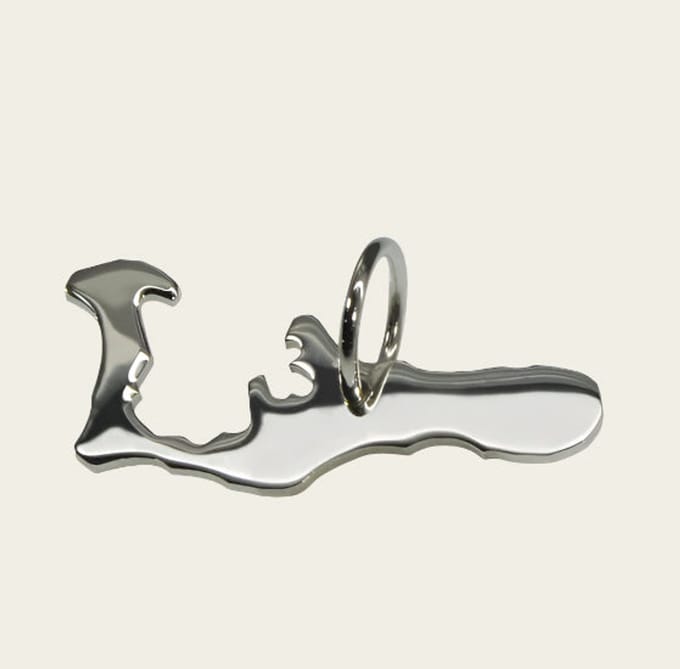 Zilveren Landkaart Kaaimaneilanden ketting hanger