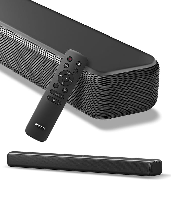 Philips Soundbar voor Bluetooth 120W Dolby Digital plus DTS Afstandsbediening PC Gaming HDMI Compatibel met en TAB5109 Televisies, 5.4, Luidsprekers met Hoog Vermogen,