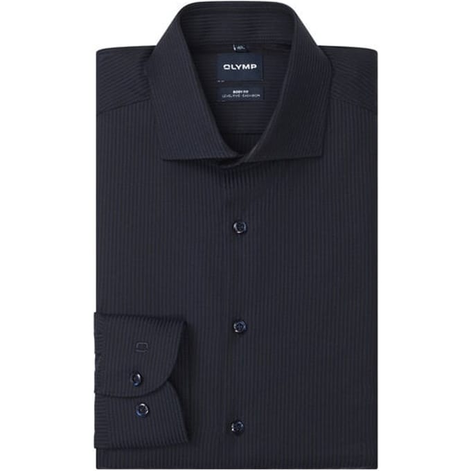 OLYMP Level Five Overhemd, Body Fit, Royal Kent, Marineblauw