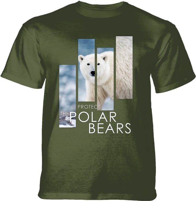T-shirt Protect Polar Bear Split Portrait Green M