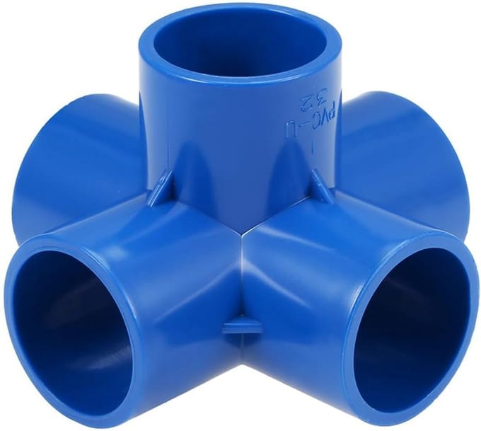 5x 25mm PVC 5-Weg Elleboog Koppeling voor 3D Constructies en Tuinirrigatie