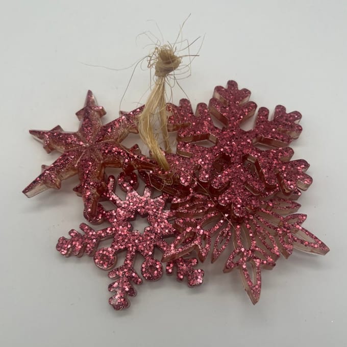Kersthangers - Kersthanger set van 4 - zalm roze