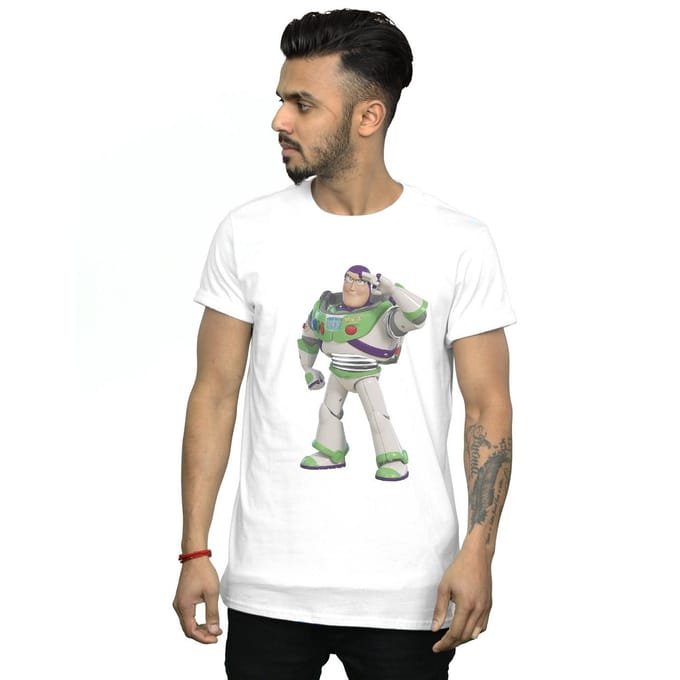 Disney Heren Toy Story Buzz Lightyear staand T-shirt (Wit)