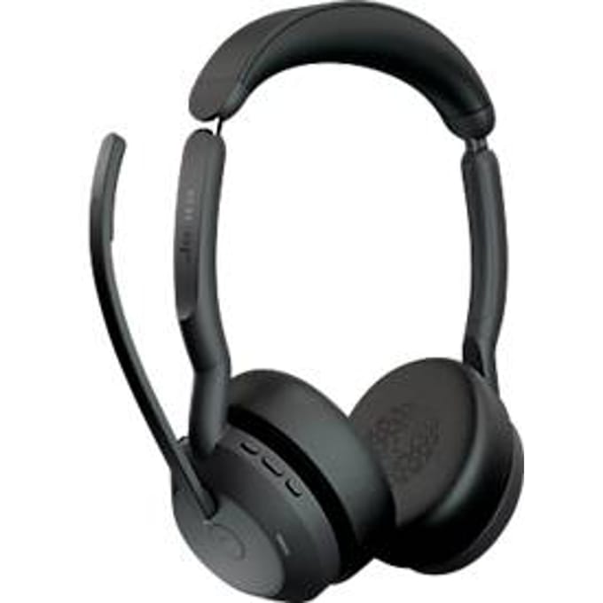 Jabra Evolve 2 55 MS Stereo On Ear headset Bluetooth Stereo Zwart Noise Cancelling, Ruisonderdrukking (microfoon) Computer