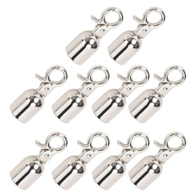 10 Sets Touw Einde Stopper 15.5mm Diameter Zinklegering Koord Einde Karabijnhaak met 15.8mm Lange Schroeven