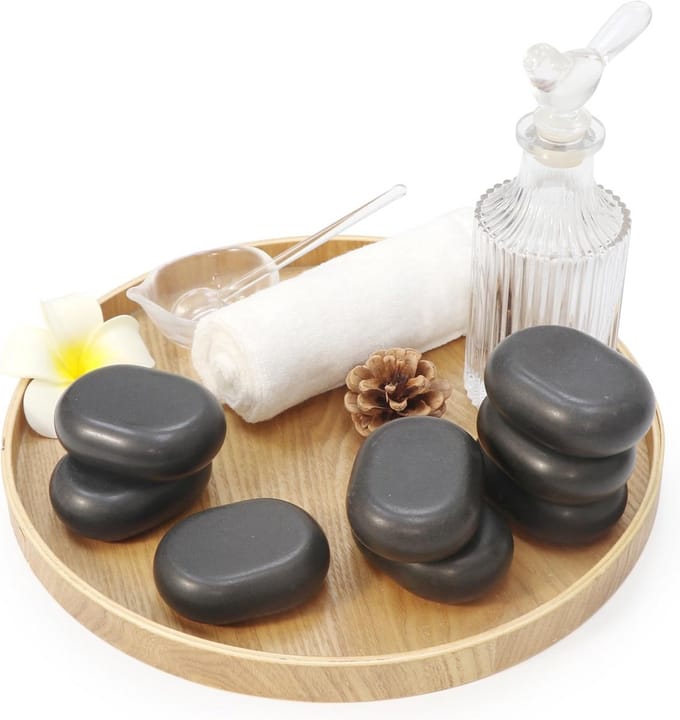 Massagestenen Set - Hot Stones - Spierontspanning - 100% Natuurlijk Basalt - 8 stuks - Zwart