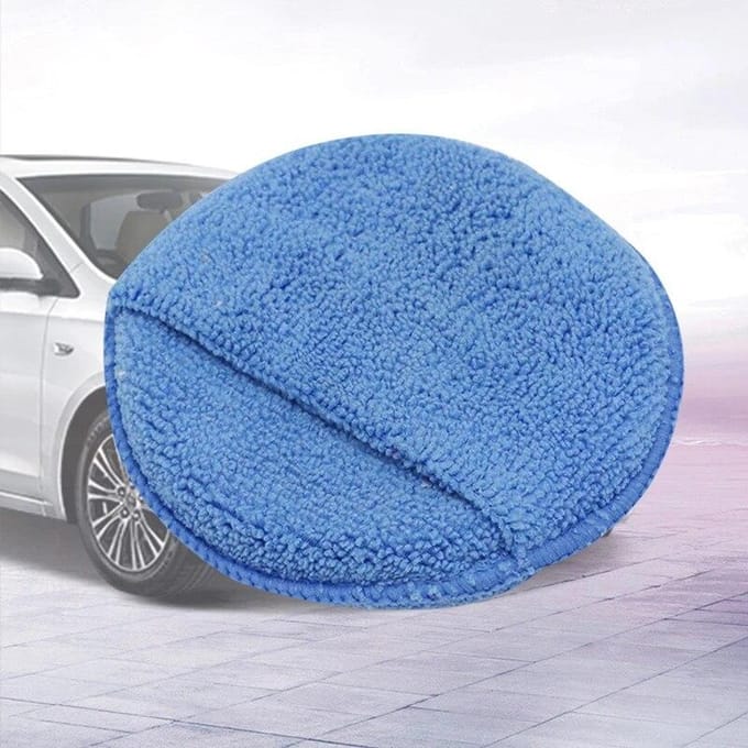 Éponge de poche ronde en microfibre pour soins de voiture, 1 pièce de 5 pouces, tampon applicateur de cire automobile, tampon de polissage manuel pour détails de voiture, outil de polissage de voiture gris