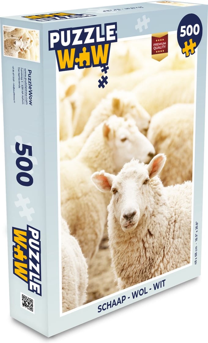 Puzzel Schaap - Wol - Wit - Legpuzzel - Puzzel 500 stukjes