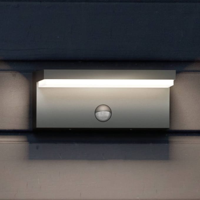 Philips Bustan buitenwandlamp met sensor, LED 9W, antraciet