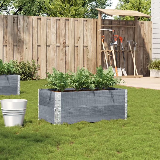 vidaXL - Plantenbak - 100x50 - cm - massief - grenenhout - grijs