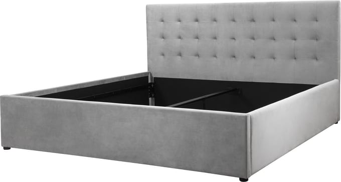 Hamar-Bed 180x200 cm Velvet Lightgrey