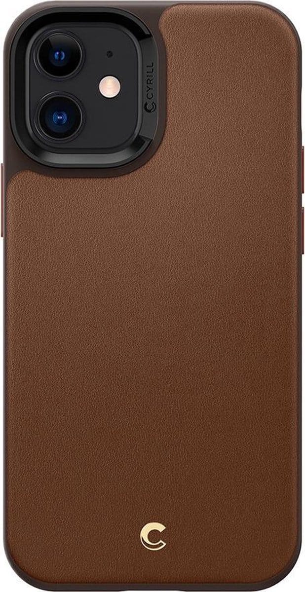 Spigen Cyrill Leather Brick Apple iPhone 12 Mini Hoesje Zwart