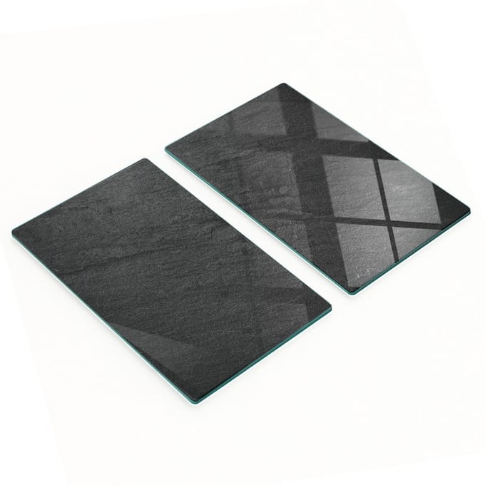 Glazen snijplanken met zwarte steenprint, 2x30x52 cm
