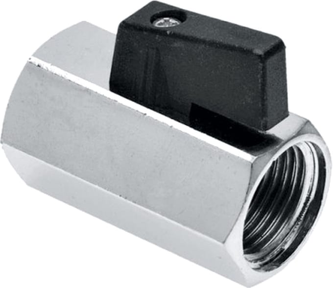 Bonfix Minikogelkraan met zwarte knop binnendraad 3/8inch x 3/8inch