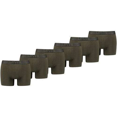 Levi's Boxershorts - Melange WB Organic Cotton - 6-pack heren boxershorts - Khaki - Maat S