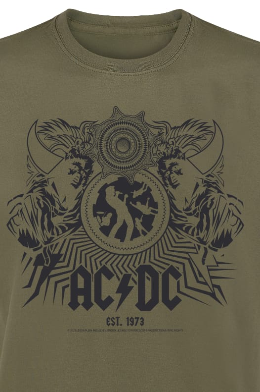 AC/DC T-shirt - Black Ice - S tot 4XL - voor Mannen - olijf