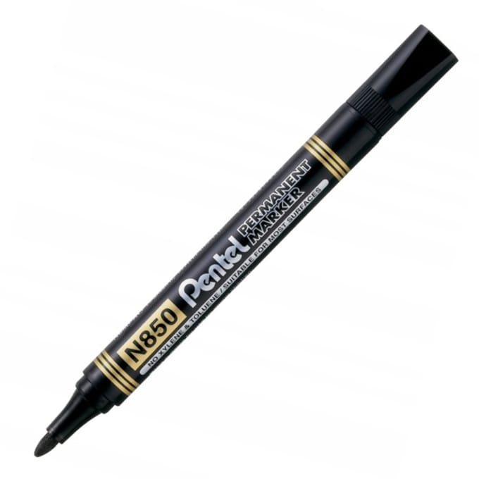 Pentel N850 Permanente Marker, Rond, Zwart
