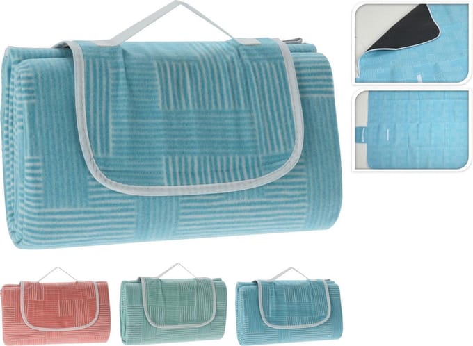 Picknickdeken 130x150 cm grafis blauw