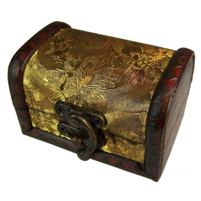 Houten Opbergdoos Medium – Goudkleurig