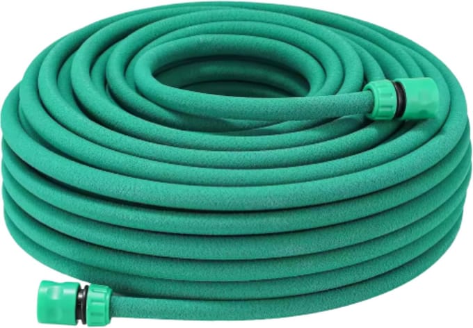 Tuinslang 50m - Waterleiding - Waterverdeler - Rubber - Flexibel - PE groen