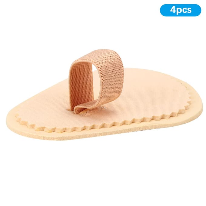 4 stuks Teenstrekker Separators Beschermer Hallux Splint Corrector Teenafstandhouder Cover Beschermer 1 Gat beige